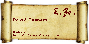 Rontó Zsanett névjegykártya